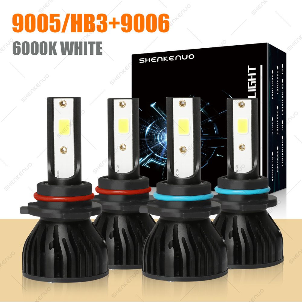 For Honda Accord 2003-2007 LED Headlight 4x Bulbs 6000K High/Low Beam 9005 9006
