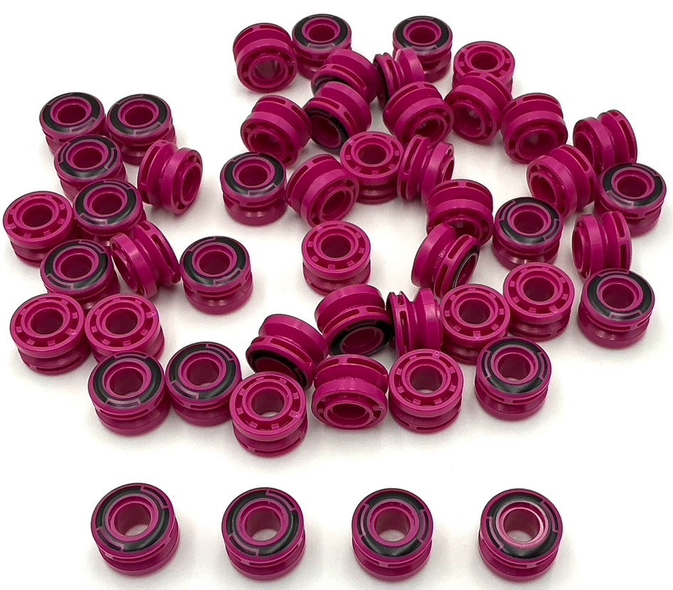 Lego 50 New Dark Pink Wheels 11mm D. x 8mm 8 Spokes and Smooth Parts