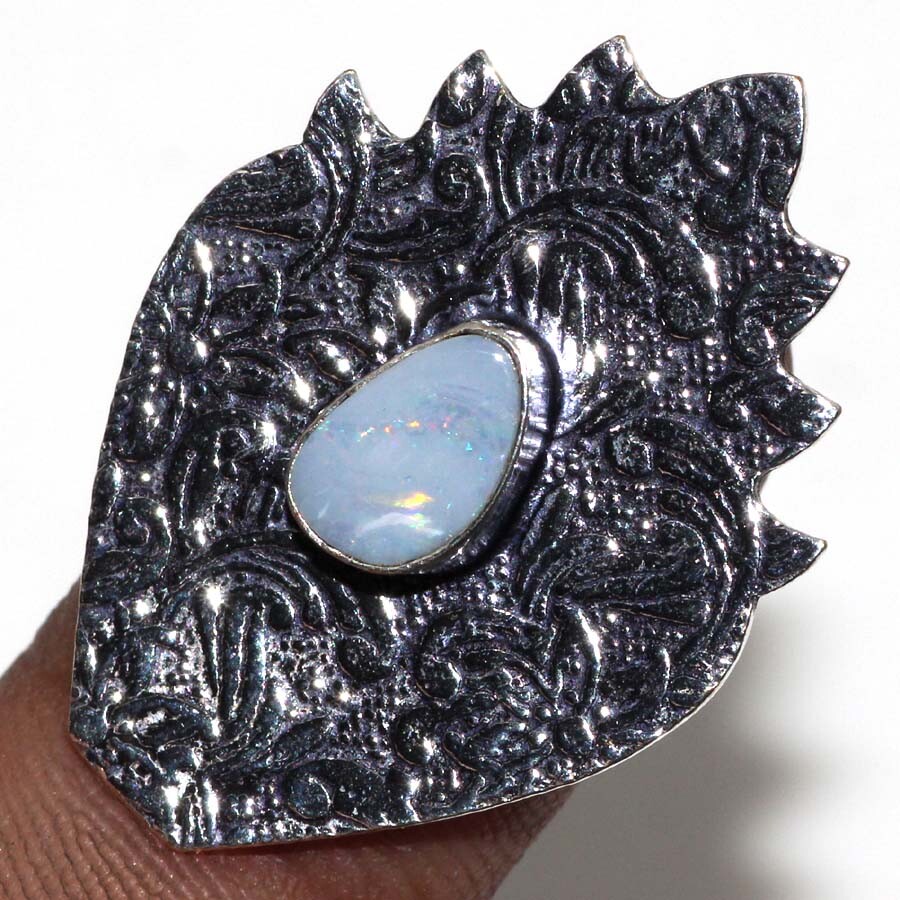 Handcrafted Ethiopian Opal Ring in Size 5 Fresh Stock Limited Time Deal JW