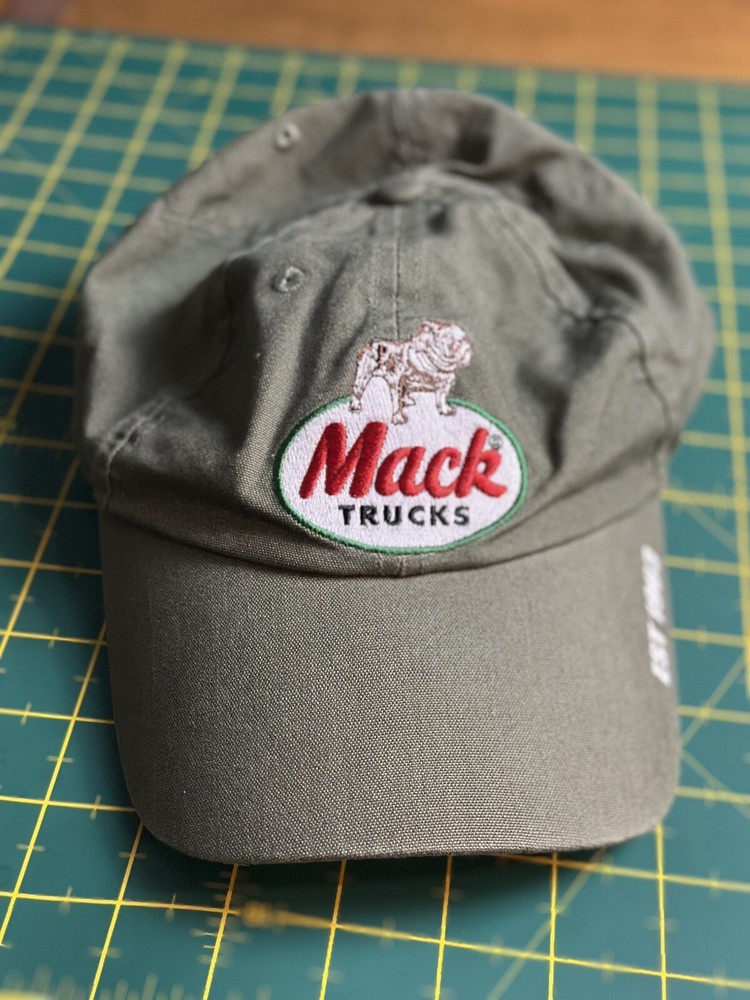 Rare Vintage Mack Trucks Cap - Bulldog - Baseball Cap - Khaki/green Coloured