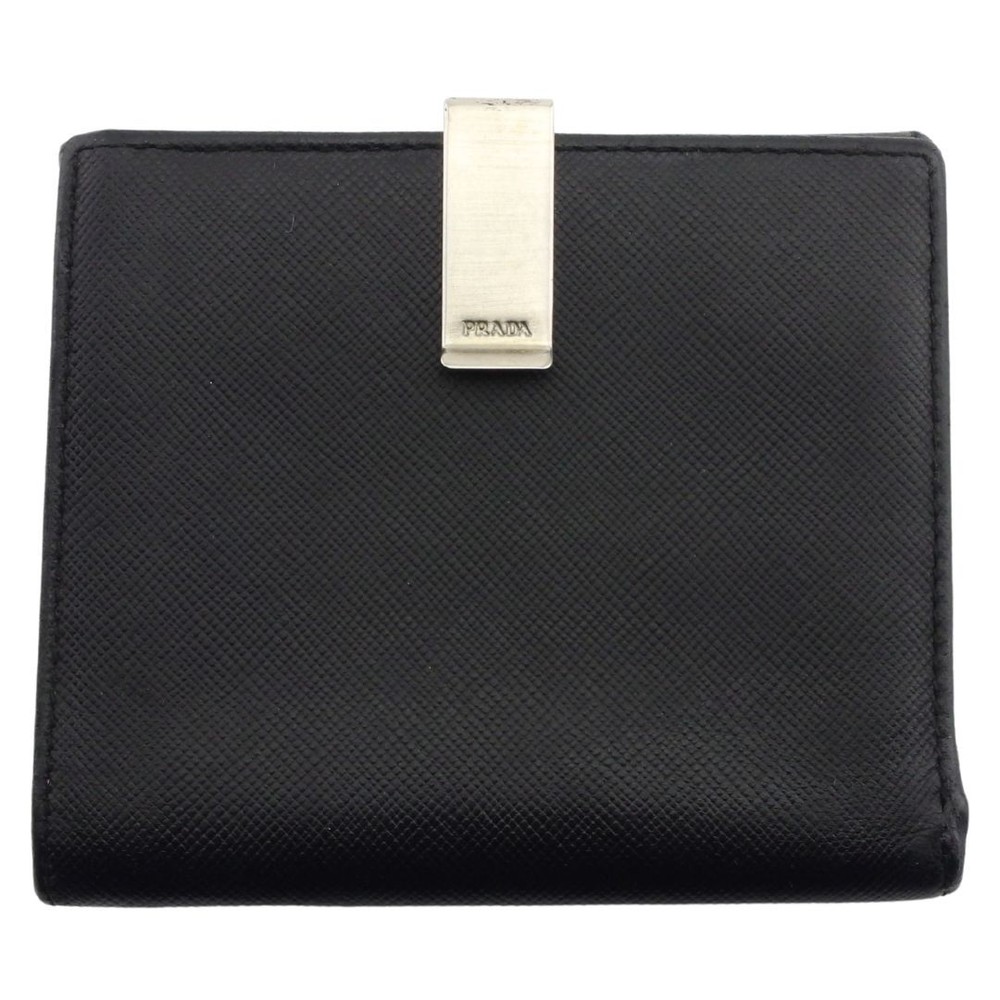 PRADA Authentic Black Bifold Wallet for Women Preowned