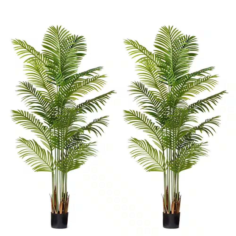 48 In. Palm Artificial Tree in Black Pot (2 Pack)