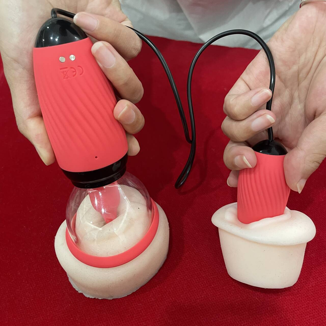 Clit Vacuum Pump Vibrator Dildo Breast Sucker Enlargement Nipple G-spot Massager