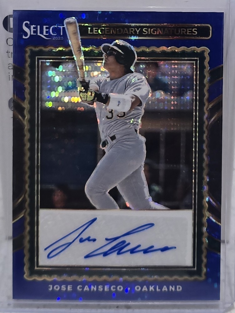 2025 Panini Select Jose Canseco Legendary Signatures Blue Pulsar Prizm