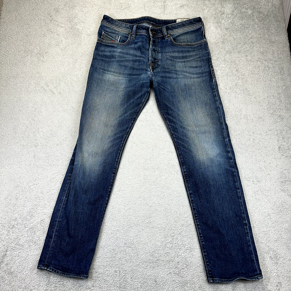 Diesel Buster Jeans Slim Tapered Fit Dark Blue Wash Button Fly W32 L30