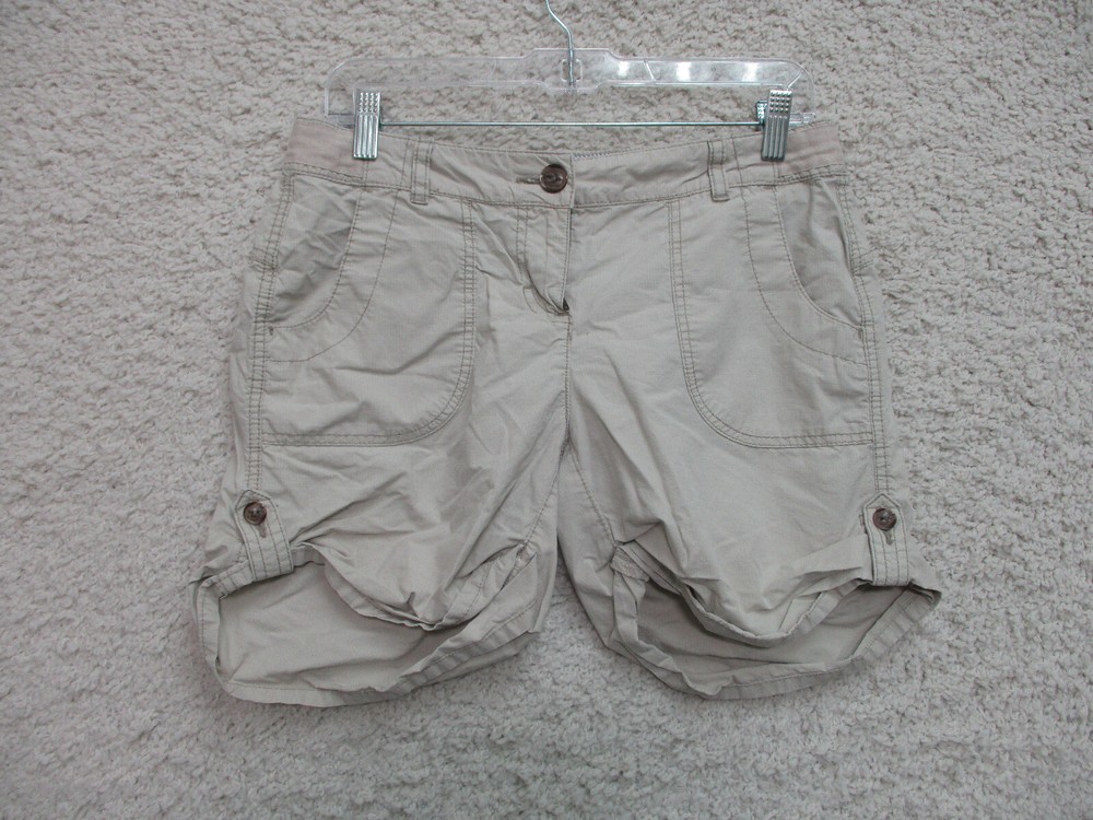 Tommy Hilfiger Womens Beige Casual Shorts with Logo Pockets Modern Regular Fit