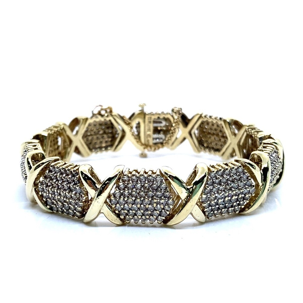 10K Yellow Gold Bracelet with 430 Diamonds 4.30 Carat TW EPJ024030