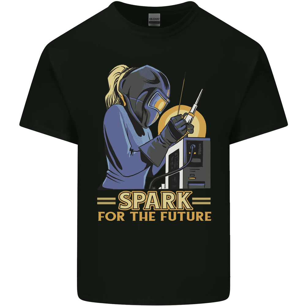 Future Spark Female Welder Welding Mens Cotton T-Shirt Tee Top