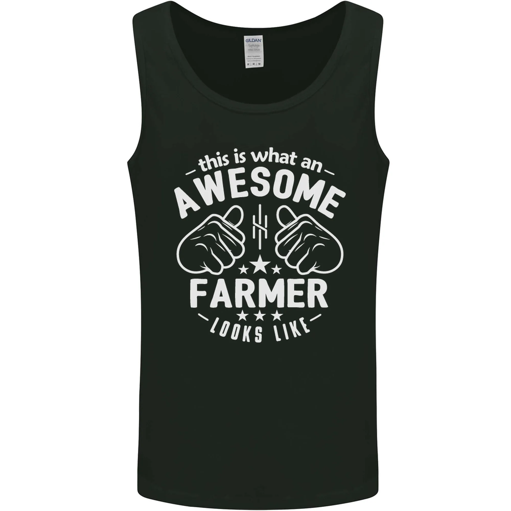 Awesome Farmer Graphic Vest Tank Top for Men