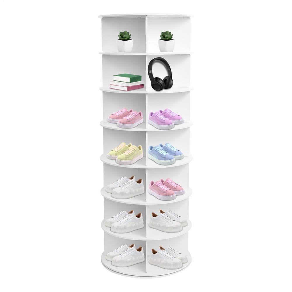 Rotating Shoe Rack 7 -Tiers Storage Shelves 360 Degree Rotating Shoe Tower Rack-