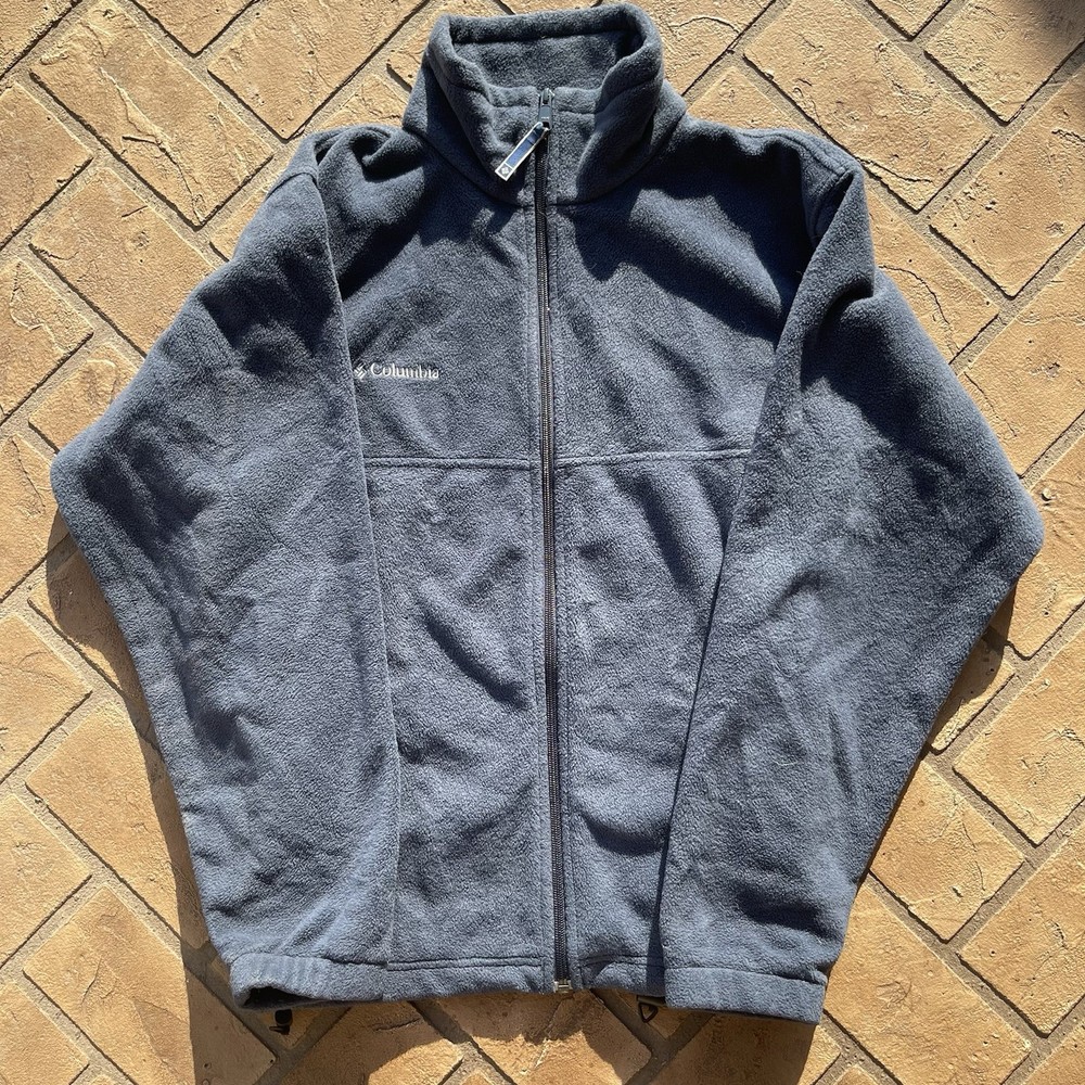 Columbia Men’s Medium Blue Full Zip Fleece Jacket – Soft Winter Outdoor Layer