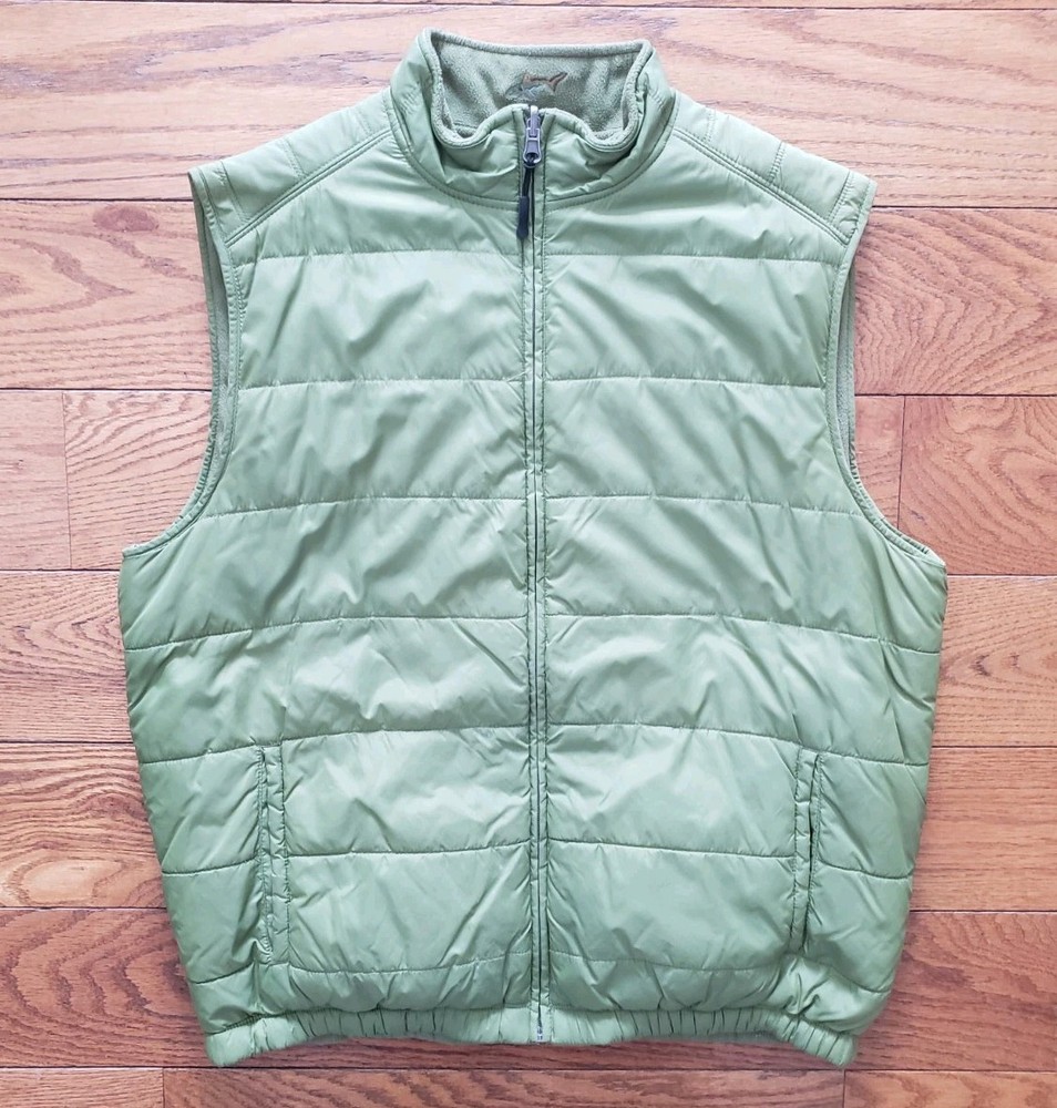 Greg Norman Reversible Green Fleece Puffer Vest for Men Size Medium