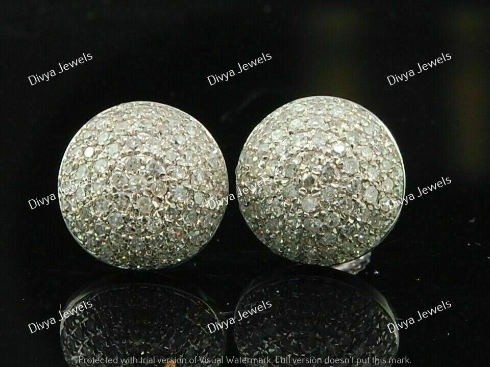 Unisex 0.80 CT Moissanite 3D Domed Cube Stud Earrings Real 925 Sterling Silver