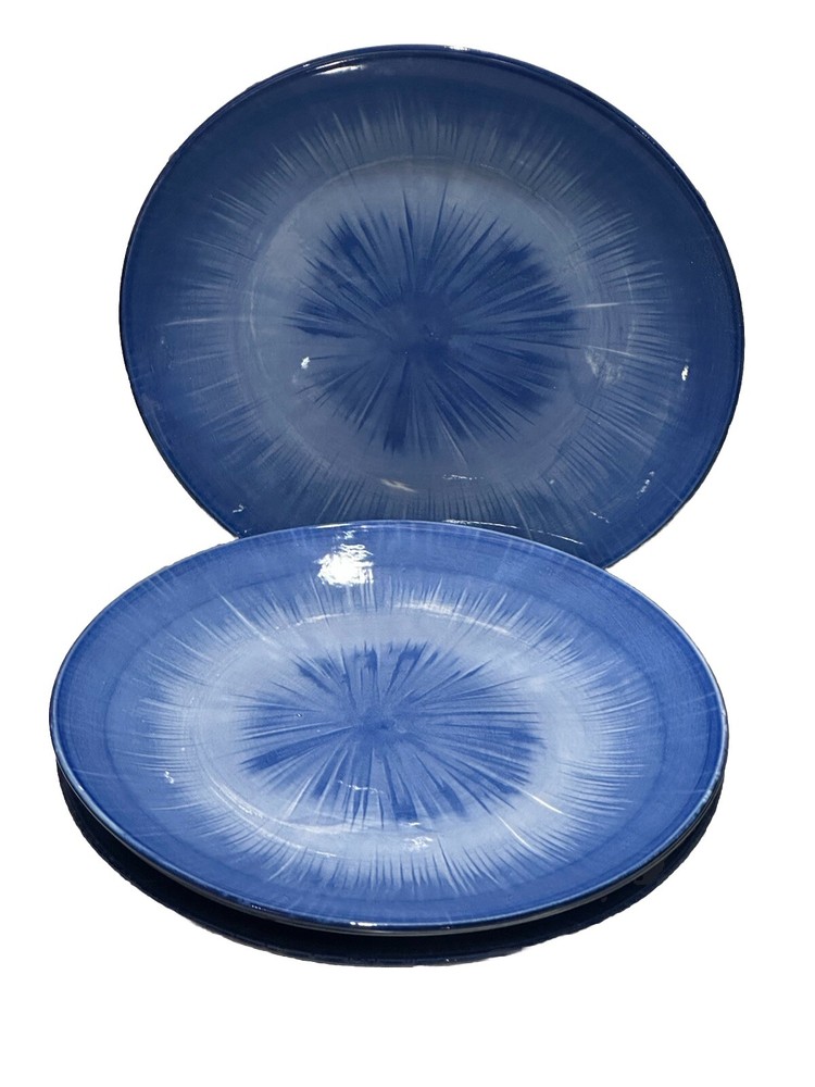 Juego de 4 platos de ensalada de cerámica Royal Norfolk Blue Burst de 7 pulgadas