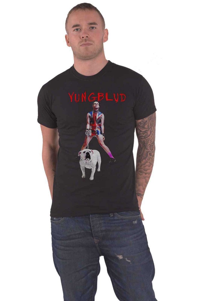 Yungblud Men's Black Strawberry Lipstick Logo Official T-Shirt