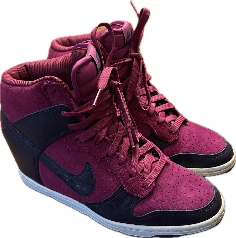 Nike Women's Dunk Sky Hi 528899-501 Purple Dynasty Basketball Shoes Size 8