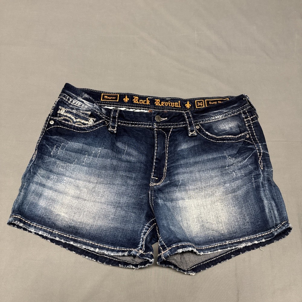 Rock Revival Women's Magnor Easy Short Distressed Stretch Denim Shorts - 34