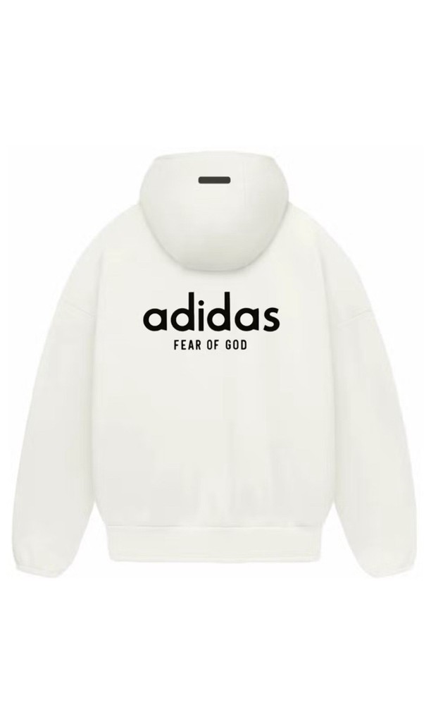 Adidas x Fear of God Athletics Mens Cream Heavy Fleece Hoodie IY5565