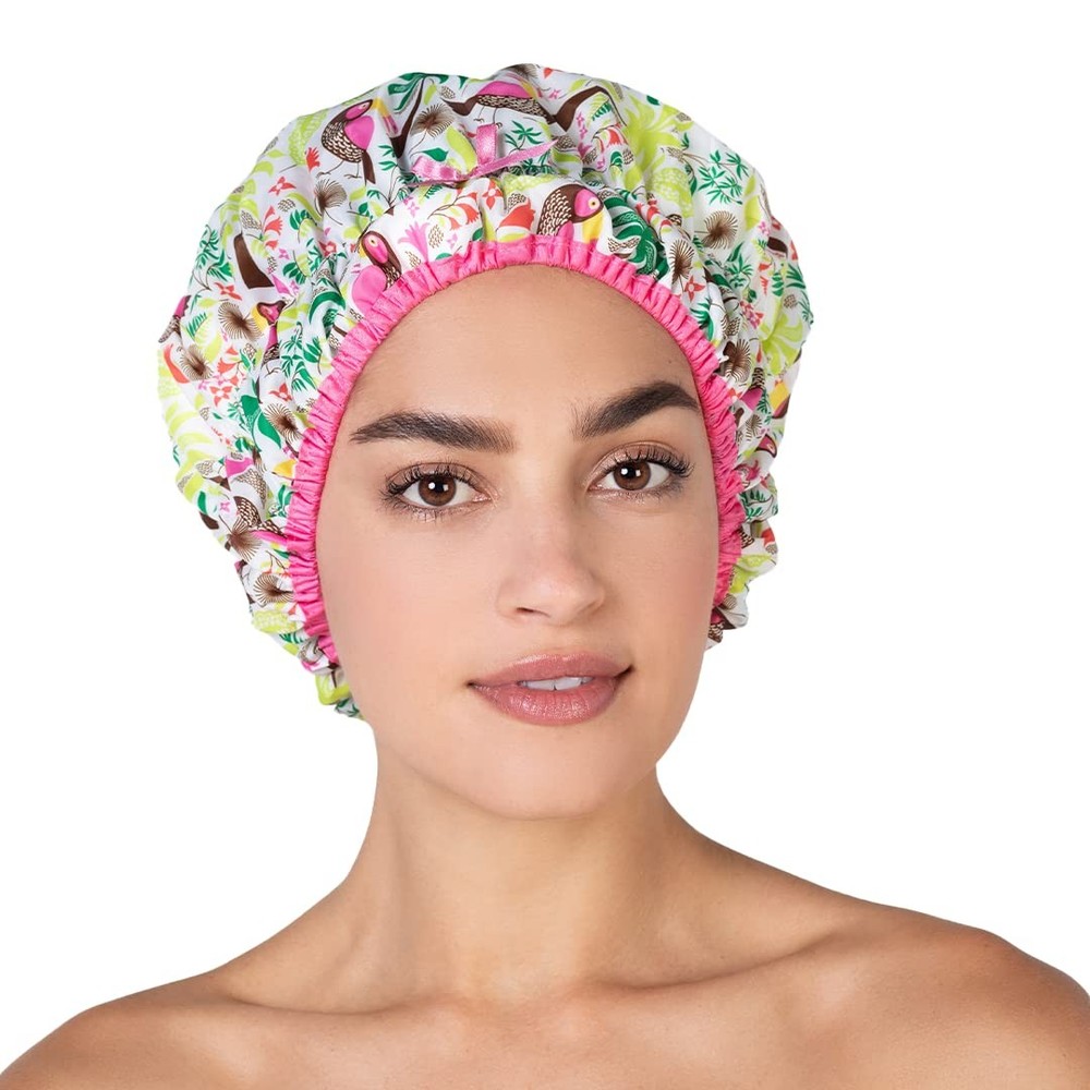 Reusable Shower Cap & Bath Cap & Lined, Oversized Waterproof Shower Caps Large