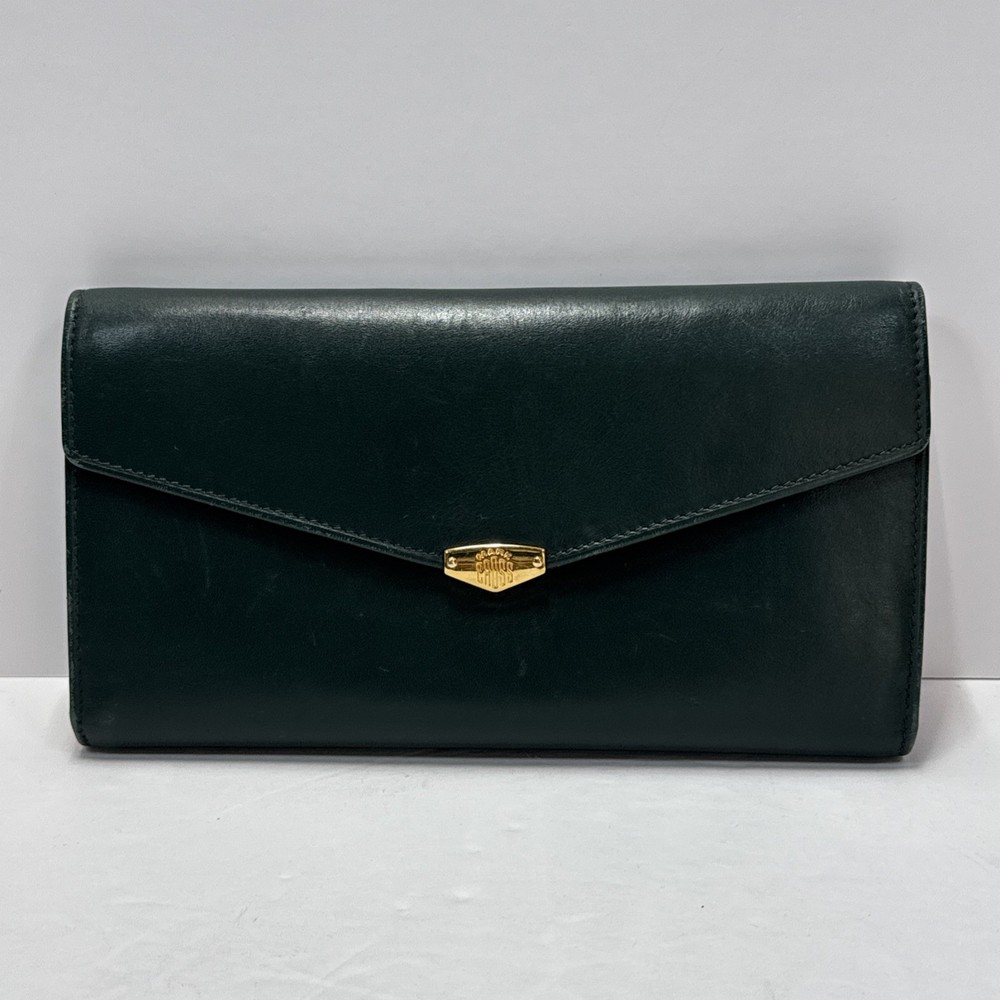 Vintage Mark Cross Green Leather Women’s Full Size Clutch Wallet 1994 Checkbook