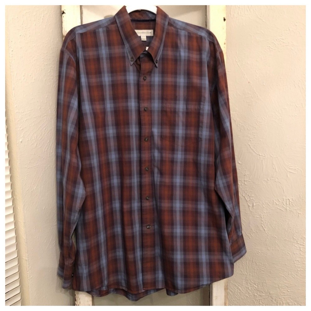 Cutter & Buck Plaid Button Down Shirt Size XL