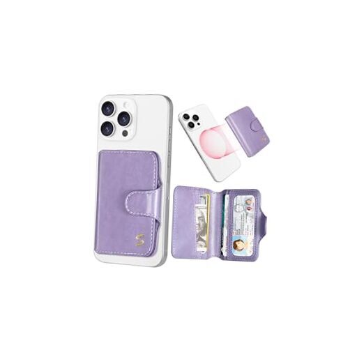 Magnetic MagSafe Phone Wallet Card Holder in Glossy Pastel Purple
