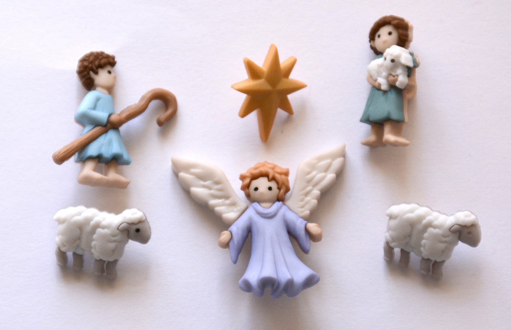 The Good Shepherd / Dress It Up Holiday Buttons ~ Jesse James / Angel & Shepherd