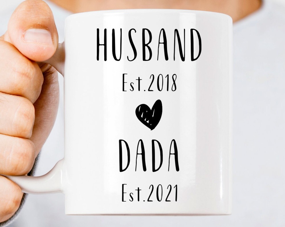 Husband To Dada Custom Date Coffee Mug Father's Day Gift For New Dada Gift From