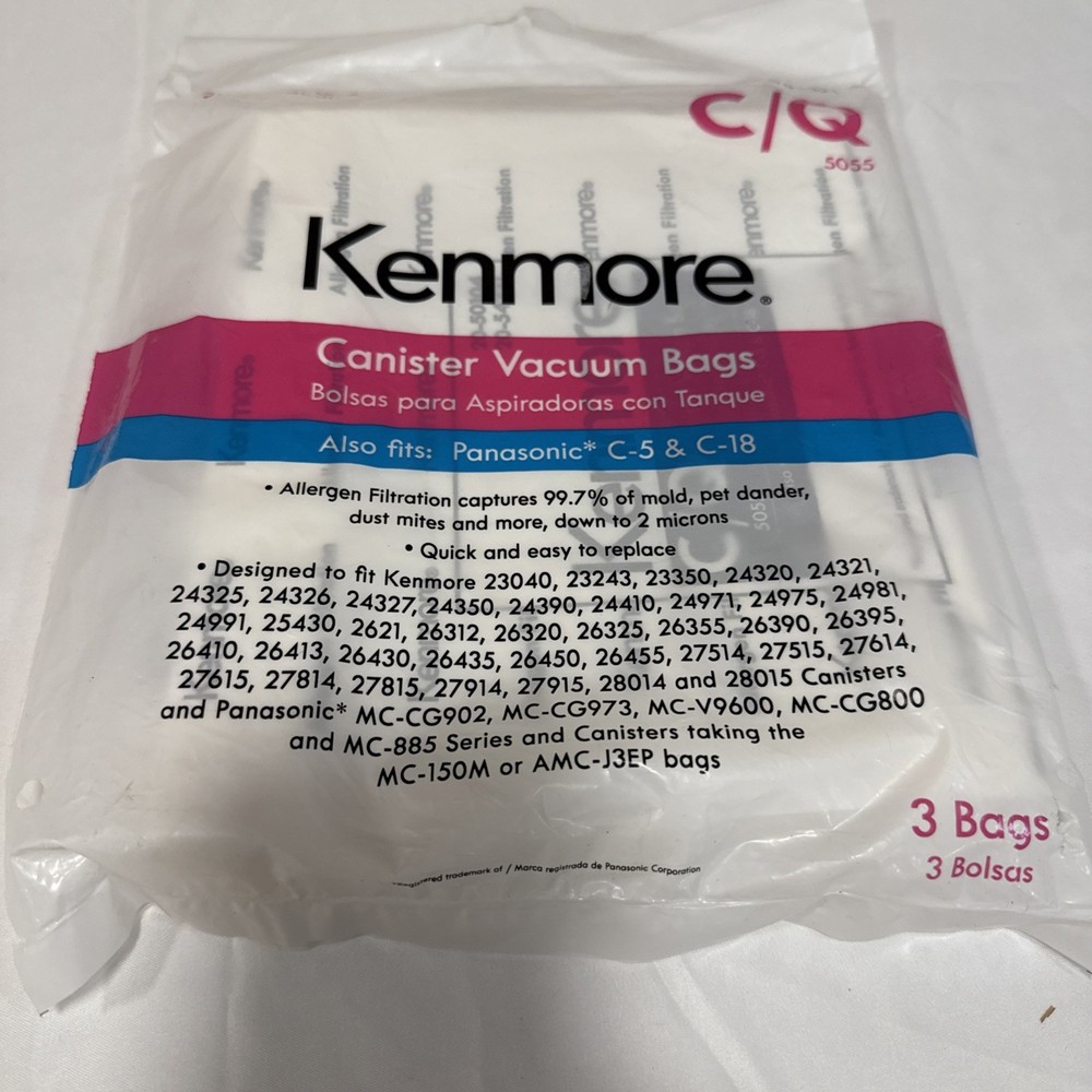 Kenmore 20-54321  Vacuum Cleaner Bag C/Q Bags 5055 - 3 Pack