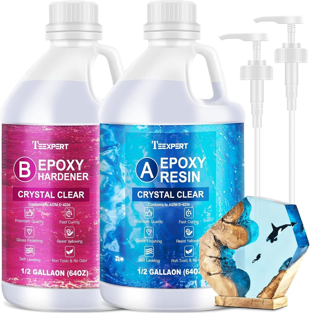 Crystal Clear Epoxy Resin Kit  Self-Leveling Coating and Casting Resin 1 Gallon