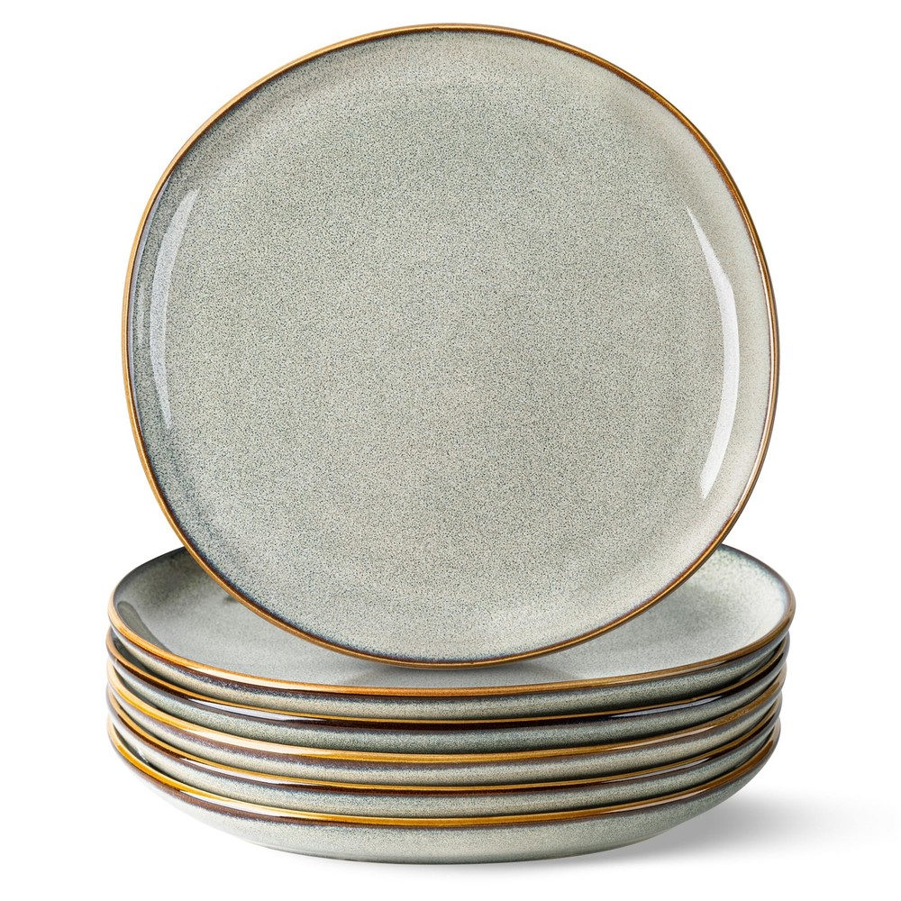AmorArc Ceramic Dinner Plates Set of 6, 10.5 Inch Handmade Reactive Glaze Sto...