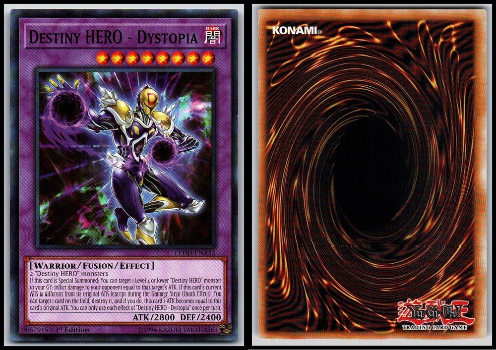 DESTINY HERO DYSTOPIA LEHD-ENA33 1st Edition Yugioh Card