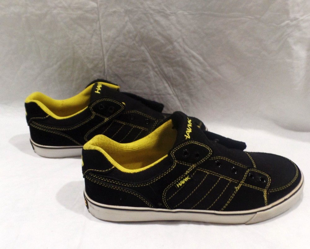 Boy's  Tony Hawk Skate Shoes  Black & Yellow  Sz 7  GUC, No laces
