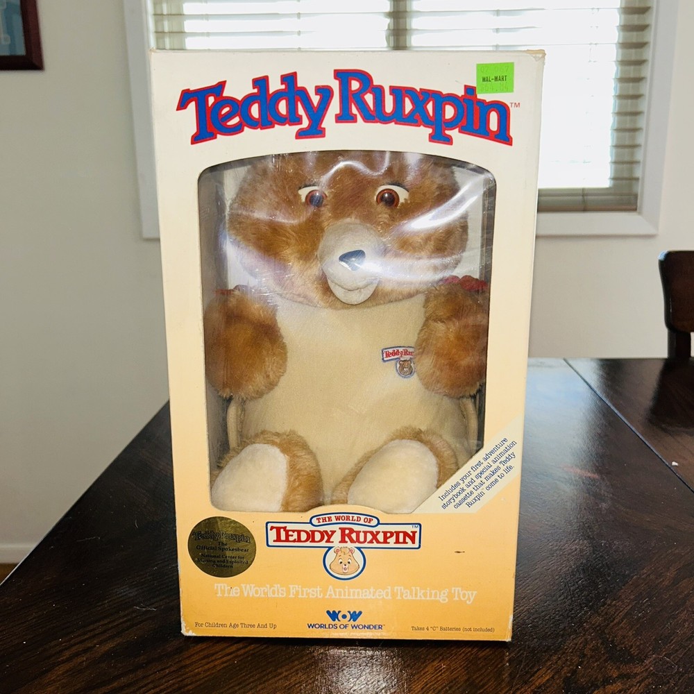IN BOX Teddy Ruxpin Worlds First Talking Toy Plush Bear Excellent Condition