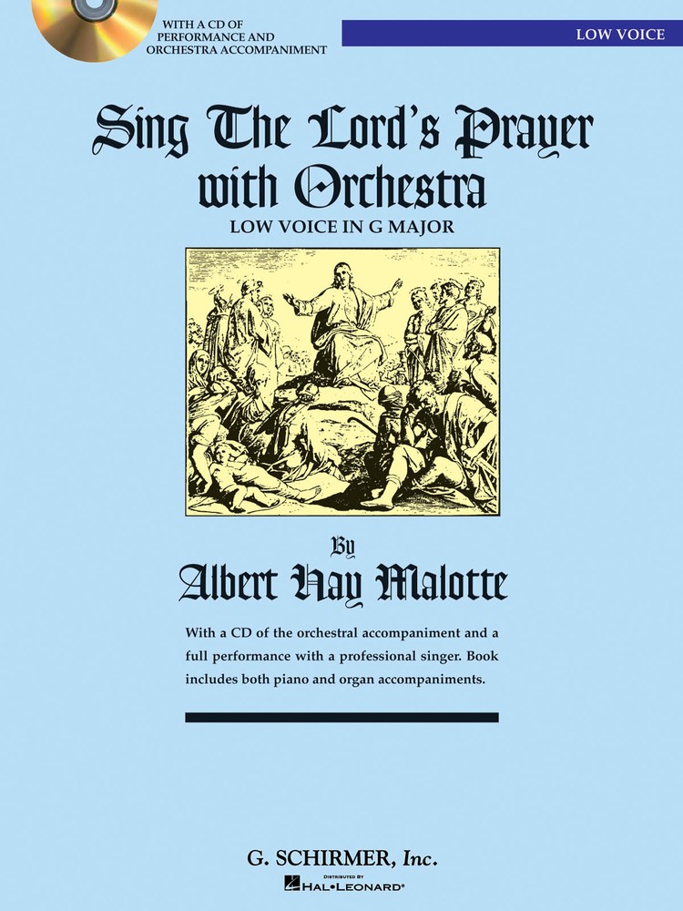 Sing The Lord's Prayer with Orchestra Low Voice G Piano Sheet Music Book CD