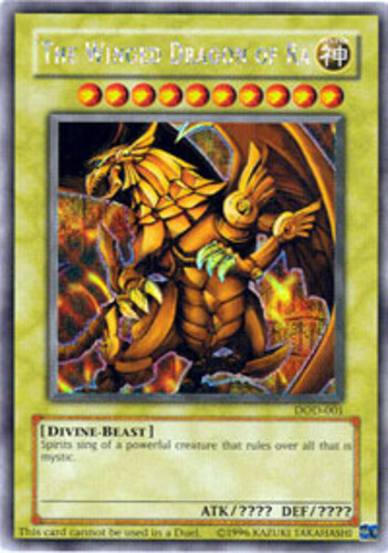 Winged Dragon of Ra DOD-001 Secret Rare Limited Edition Damaged