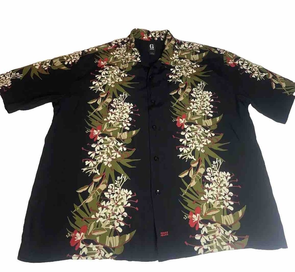 Guess Jeans Men's Hawaiian Camp Shirt Floral  XL