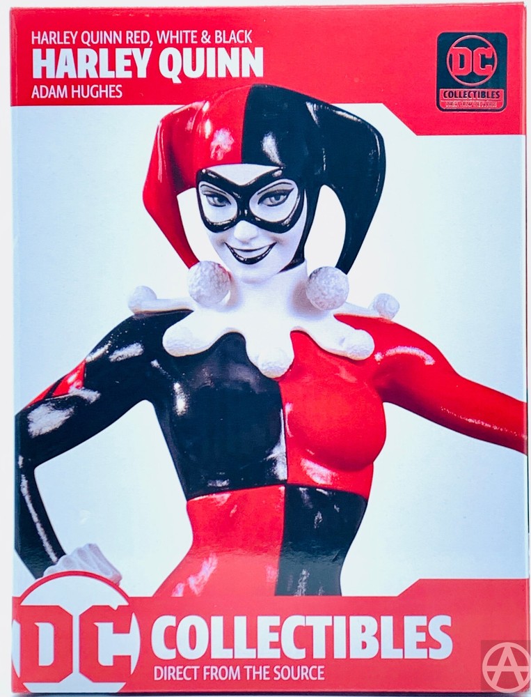 DC Collectibles Red White and Black HARLEY QUINN Statue by Adam Hughes