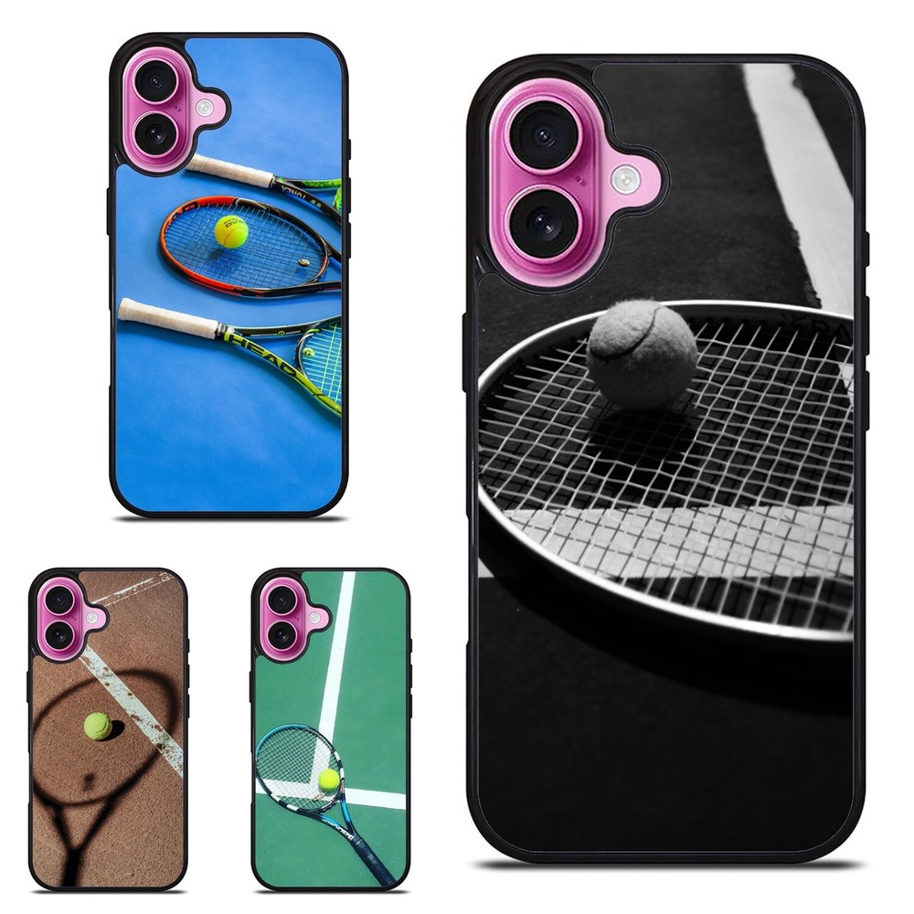 Tennis Racquet Tennis Ball Hard Black Cover For Samsung S21 S22 S23 S24 FE Ultra