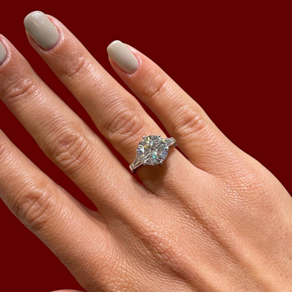 3.50 Ct Lab Created Round Diamond Engagement Ring IGI Certified 14k White Gold