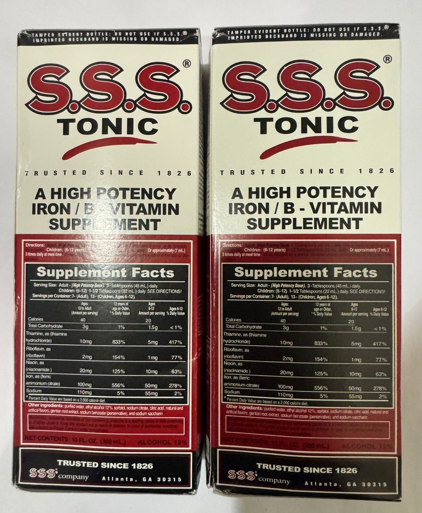 2 Pack SSS TONIC (2x10) OZ S.S.S. COMPANY Mineral Supplement   (Exp:07/27)