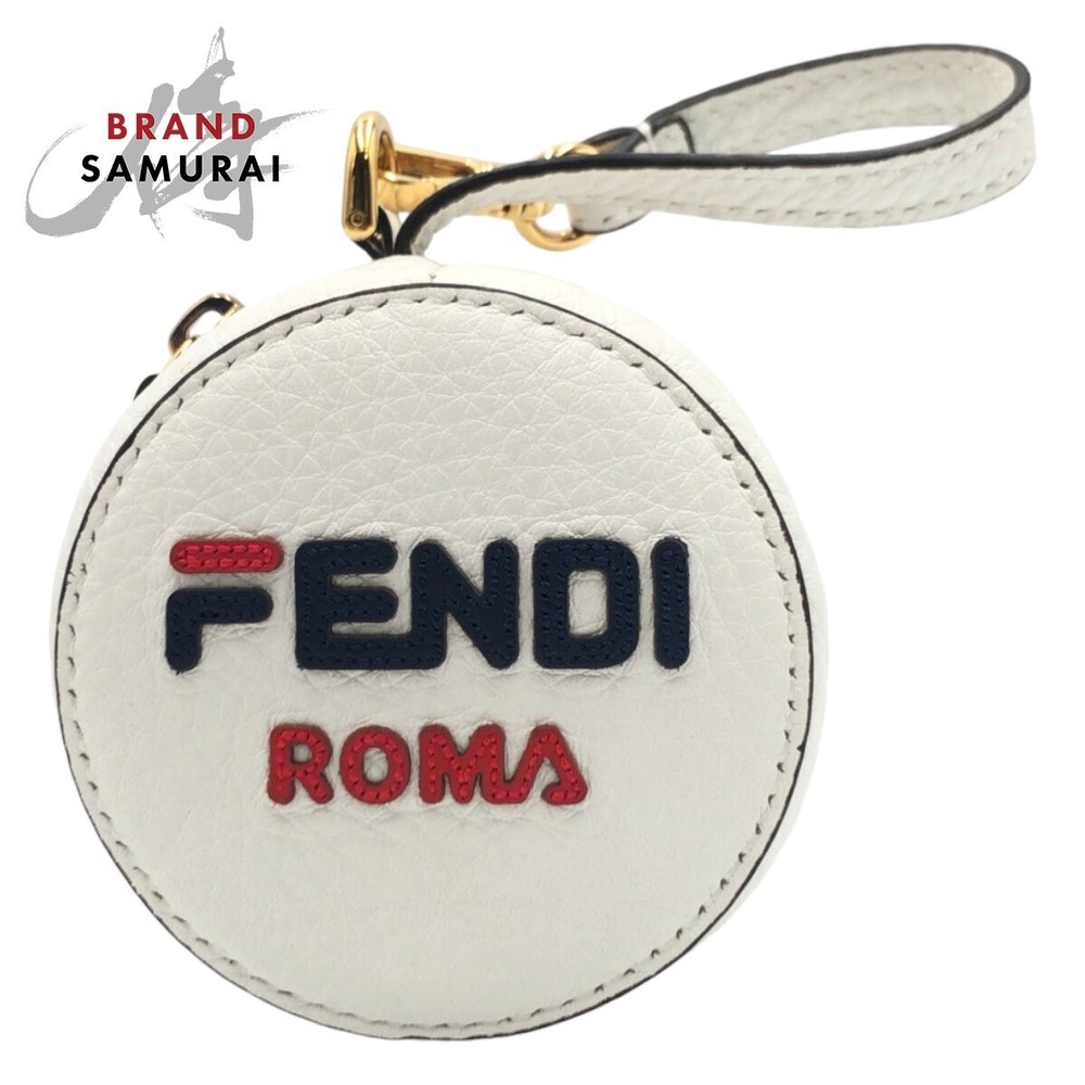 RARE FENDI Excellent condition FENDI FILA collaboration pouch  white nylon folda