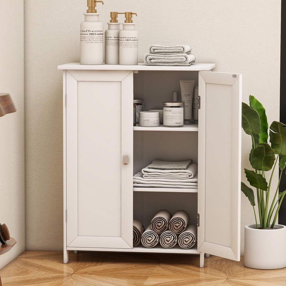 Freestanding Bathroom Storage Cabinet with Adjustable Shelf