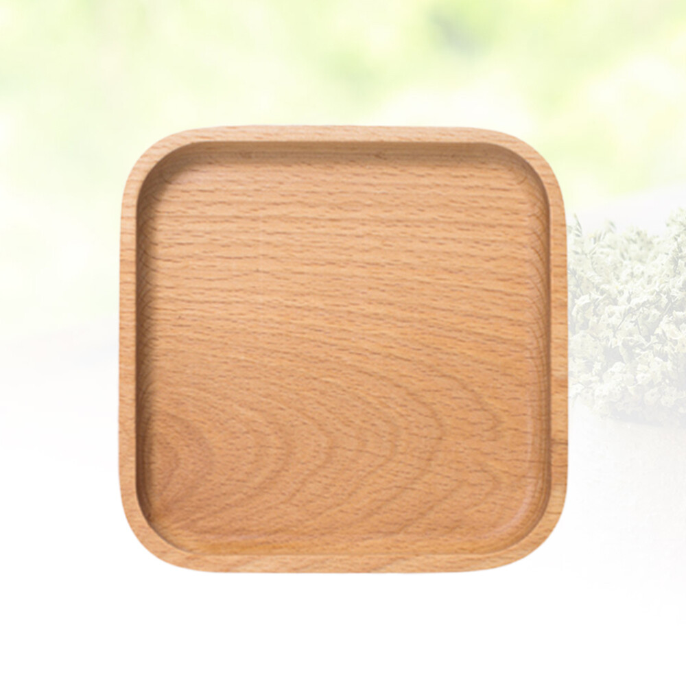 Wood Snack Plate Steel Snack Plates Dinner Plate Dish Wood Serving Tray Handles