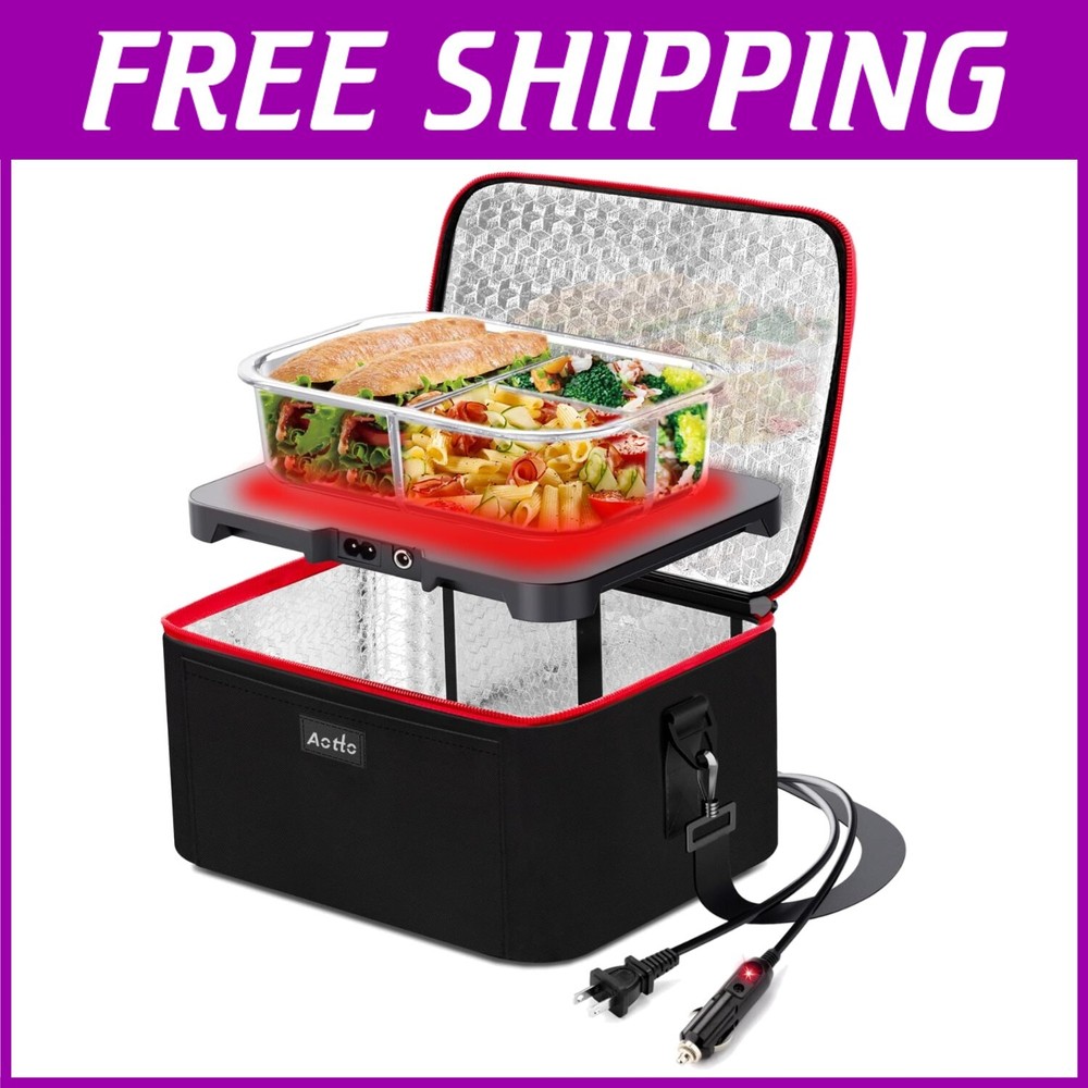 Lightweight Heated Lunch Box - 3-in-1 Car Food Warmer for Home, Travel, Work