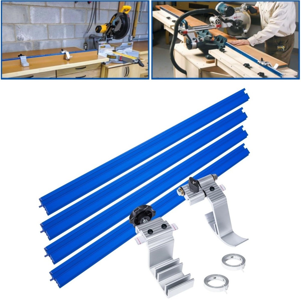 KMS8000 Precision Trak & Stops Kit - Track Guide for Kreg Miter Saw Woodworking