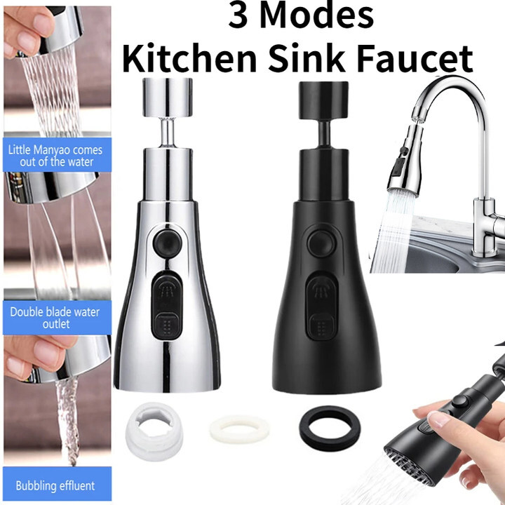Kitchen Sink Faucet Water Tap 360° Rotation Spray Head Extender Nozzle Parts