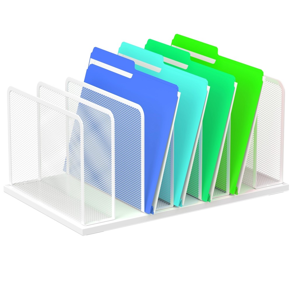 Kuntine.B Desk File Organizer Upright Mesh Desktop Organizer File Sorter Offi...