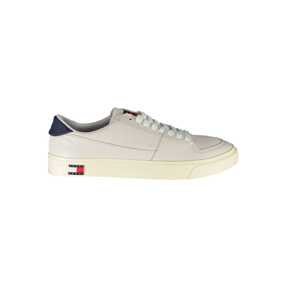 Tommy Hilfiger White Leather Mens Casual Sneakers for Everyday Wear