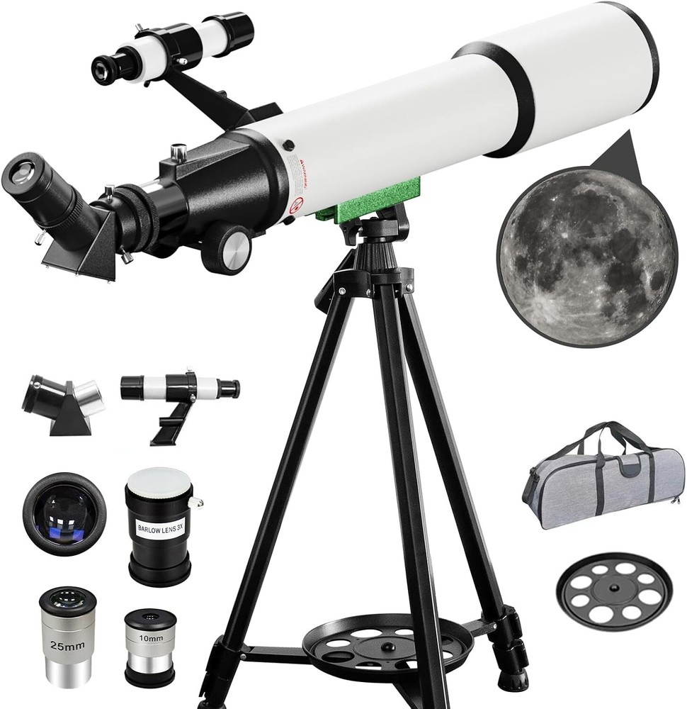 Telescope, 70mm Aperture (20X-150X) Portable Refractor Telescopes for Astrono...